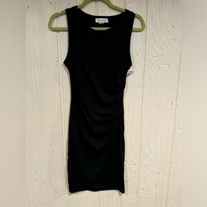Treasure & Bond Black Dress with Side Ruching, Size XS